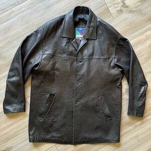 Vintage Men’s Leather Bomber Jacket Size 44 XL
